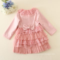 Personnalisé Nouvelle mode 2016 hiver dentelle vêtements enfants vêtements manteaux de haute qualité vestes rose OEM logo GUANGZHOU Alibaba